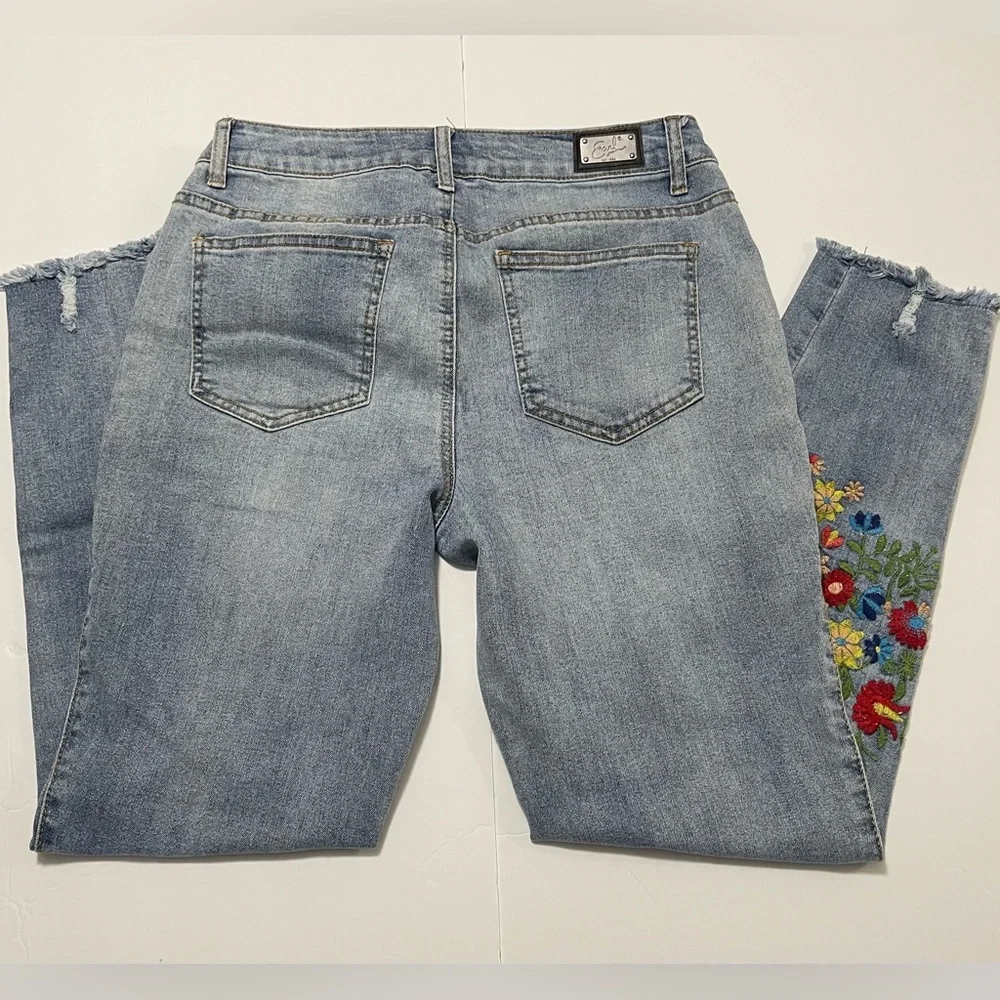 Earl Jeans Embroidered Ankle Skinny Denim Jeans Pant Sz 8 - Picture 17 of 17